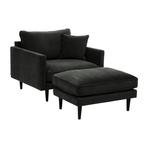 Pufa Candice zielona glamour na dębowych nogach do salonu tapicerowana Atmosphera 91 cm