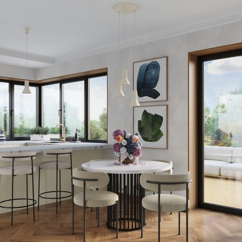 Lampa wisząca ESTRIA 1 beżowa loftowa do salonu i kuchni metalowa 120 cm