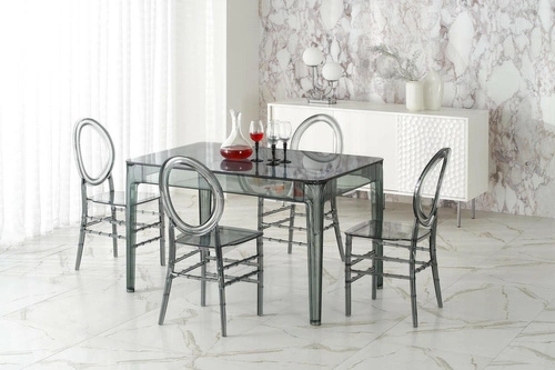 Stół Lord szklany dymiony 120x80 nowoczesny do jadalni i salonu transparentny