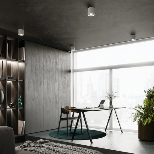 Plafon sufitowy biały MIKA nowoczesny minimalistyczny do salonu i sypialni SOLLUX