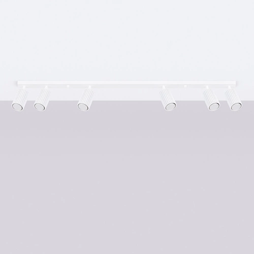 Plafon sufitowy KARBON 6L biały nowoczesny do salonu i sypialni z ruchomym kloszem