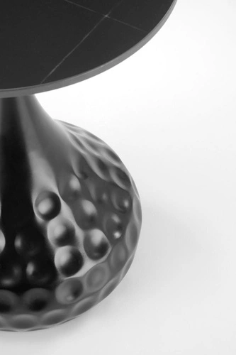 Stolik kawowy Drayden okrągły czarny marmur nowoczesny metalowy do salonu 40 cm