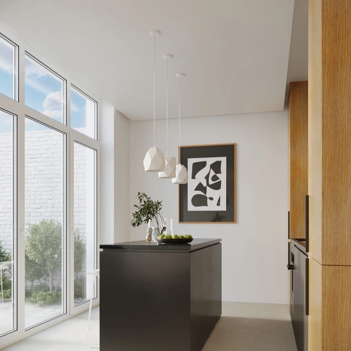 Lampa wisząca ceramiczna MINT nowoczesna biała do kuchni i jadalni nad stół