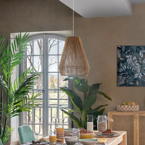 Lampa wisząca Palm naturalna boho z juty do salonu i jadalni Atmosphera 34 cm