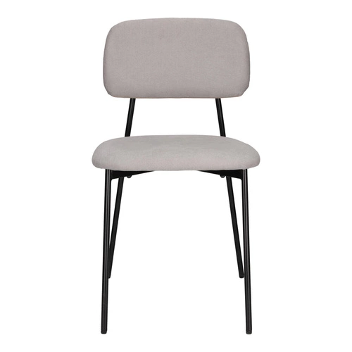 Krzesło tapicerowane Esther szare jasne do jadalni nowoczesne skandynawskie na metalowych nogach