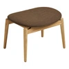 Podnóżek tapicerowany Olvera skandynawski do salonu dąb naturalny brązowy