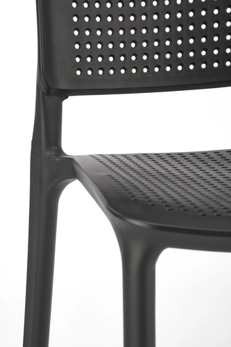 Krzesło ogrodowe Sylie Intesi czarne z tworzywa sztaplowane nowoczesne do ogrodu i na balkon