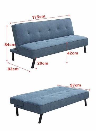 Sofa rozkładana Arhiza popielata do salonu, nowoczesna sofa z funkcją spania Intesi 173 cm