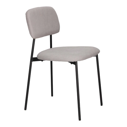 Krzesło tapicerowane Esther szare jasne do jadalni nowoczesne skandynawskie na metalowych nogach