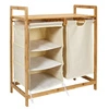 Szafka łazienkowa stojąca Intesi z bambusa z szufladą i półkami beżowa nowoczesna 69,5 cm