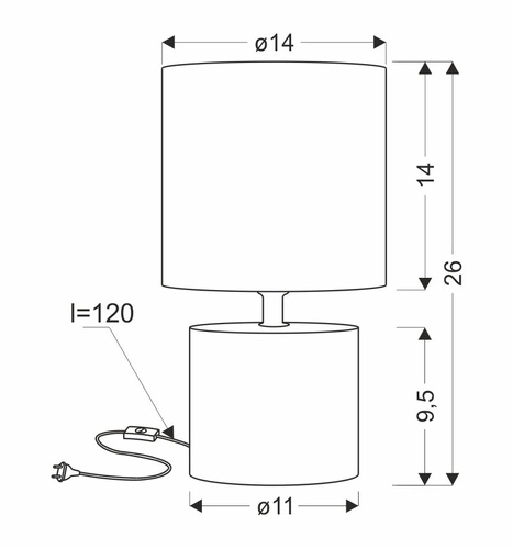 Lampka nocna Dina nowoczesna ceramiczna beżowa z abażurem do sypialni i salonu CANDELLUX