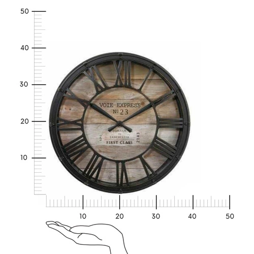 Zegar ścienny vintage Atmosphera Vintage wood 39 cm do salonu loftowy imitacja drewna