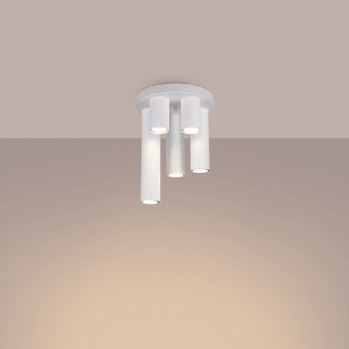 Plafon sufitowy nowoczesny biały LAGOS 5P SOLLUX do salonu, sypialni i przedpokoju