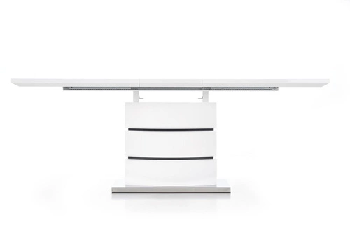 Stół rozkładany do jadalni Benno biały glamour 160-200 cm nowoczesny MDF metal Intesi