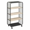 Regał na książki industrialny na kółkach Glamm 4-poziomowy czarny naturalny 5five simply smart