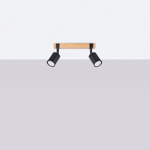 Plafon sufitowy FAGER 2 czarny skandynawski regulowany do salonu i sypialni LED GU10