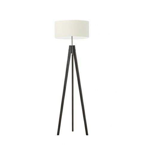 Lampa podłogowa HAITI abażur biały stelaż hebanowy