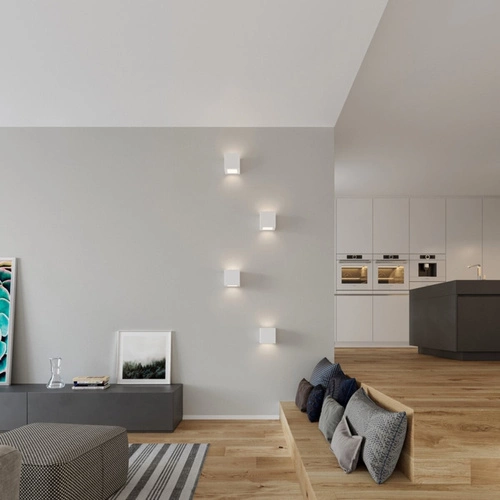 Kinkiet ścienny LEO biały ceramiczny nowoczesny do salonu, sypialni i przedpokoju Sollux