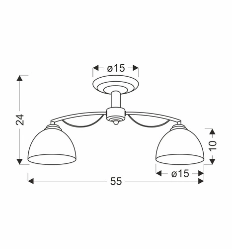 Lampa sufitowa Filona chromowy 2x40 E27 klosz biały