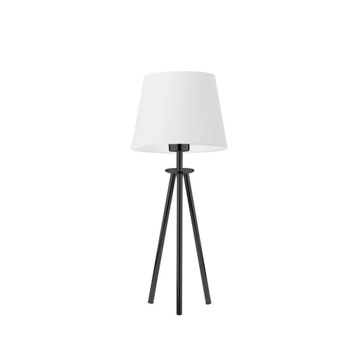Lampka nocna do sypialni BERGEN nowoczesna z abażurem biało-czarna LYSNE 50 cm