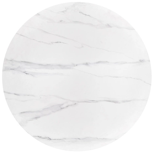Stół okrągły do jadalni Uno Intesi biały marmur na jednej nodze nowoczesny 120 cm