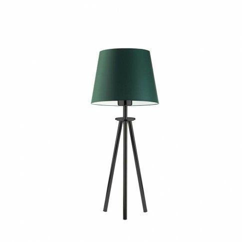 Lampka nocna BERGEN nowoczesna z abażurem zielonym metalowa do sypialni i salonu 50 cm