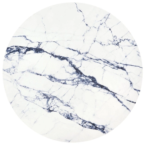 Stolik kawowy Rissa okrągły biały marmur nowoczesny ze schowkiem do salonu Intesi 42 cm