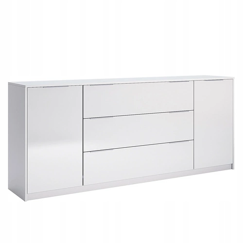 Komoda Merle 200 cm biała połysk nowoczesna z szufladami do salonu Intesi