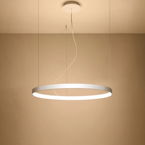 Żyrandol LED Rio 78 biały nowoczesny do salonu industrialny okrągły metalowy 78 cm