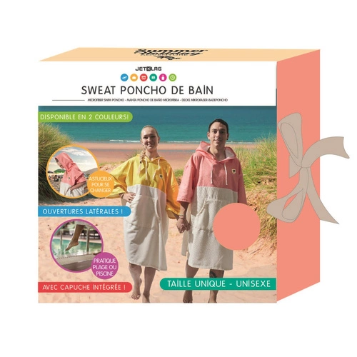 Ponczo Ainsa ręcznikowe różowe