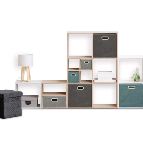 Pudełko materiałowe do regału 31x31 czarne z metalowym uchwytem 5five simply smart