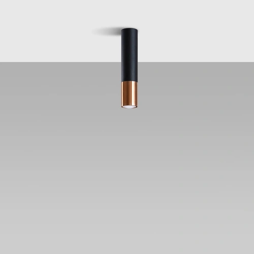 Plafon sufitowy LOOPEZ czarny miedź nowoczesny metalowy do salonu i kuchni Sollux