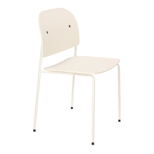 Krzesło Ravio nowoczesne z tworzywa biało‑kremowe do jadalni i kuchni