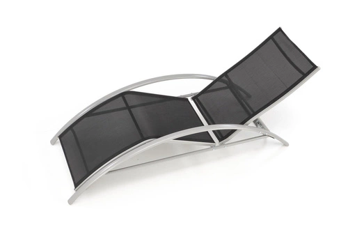 Zestaw 2 leżaków ogrodowych z oparciem i stolik Garith nowoczesny czarny Intesi na taras