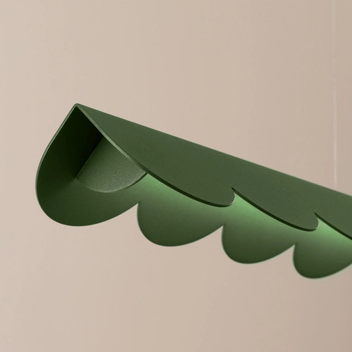 Lampa wisząca BISCUIT LED zielona oliwka nad stół do jadalni