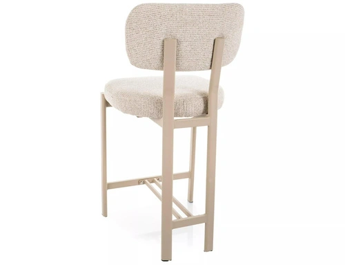 Hoker Montico beżowy tapicerowany z oparciem do kuchni 62 cm