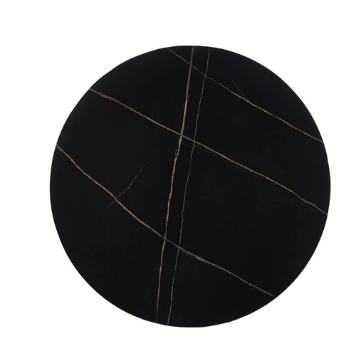 Stolik kawowy Kyoto okrągły 80cm czarny marmur/dąb