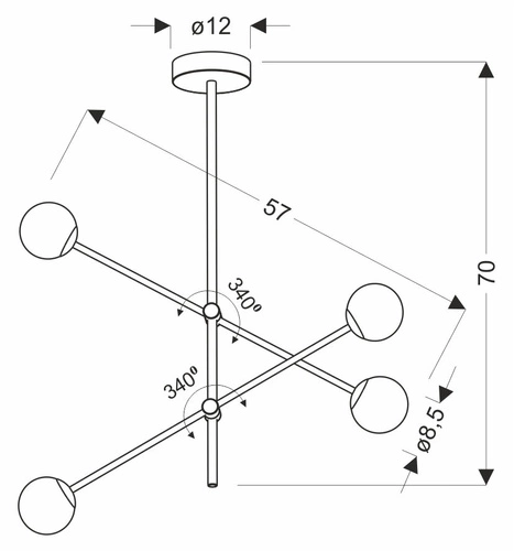 Lampa wisząca Paksos nowoczesna LED czarna szklana do salonu z regulacją 57 cm