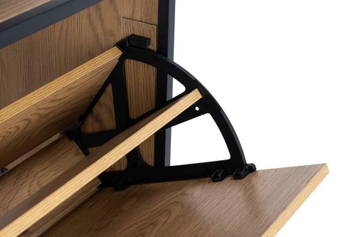 Wysoka szafka na buty Seaford Actona rustykalna z trzema szufladami dziki dąb do przedpokoju