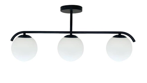 Lampa wisząca AMADEO czarny 3x40W E14  klosz biały