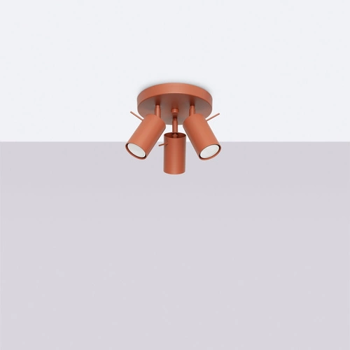 Plafon sufitowy RING 3P nowoczesny czerwony z ruchomym kloszem do salonu i sypialni