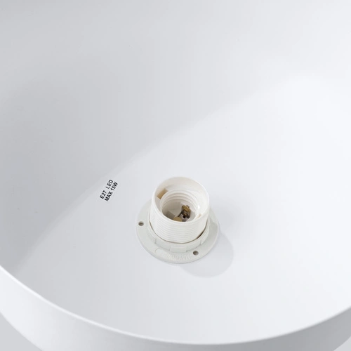 Lampa wisząca MARION biała skandynawska okrągła do salonu i jadalni drewno stal 130 cm