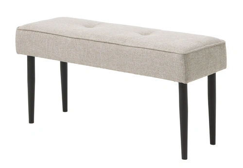 Ławka tapicerowana Alize 100 cm piaskowa nowoczesna do przedpokoju na czarnych nogach