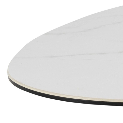 Stolik kawowy owalny Barnsley L biały marmur szklany nowoczesny glamour do salonu Actona