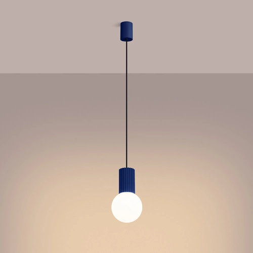 Lampa wisząca kula HALO 1 ultramaryna nowoczesna do salonu i sypialni SOLLUX LIGHTING