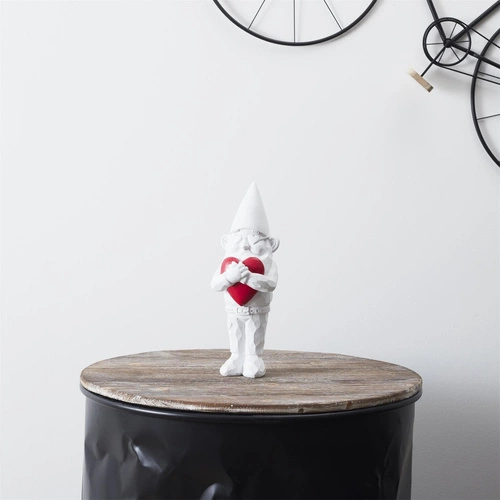 Figurka dekoracyjna Gnom Love Intesi nowoczesna do salonu i ogrodu na prezent 33 cm