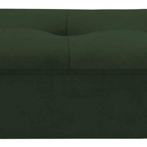 Ławka tapicerowana Glory VIC forest green pikowana do przedpokoju glamour na czarnych nogach