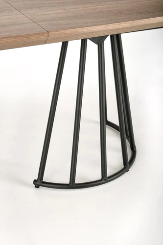 Stół rozkładany do jadalni Every orzechowy nowoczesny loftowy z czarnymi nogami 180 cm Intesi