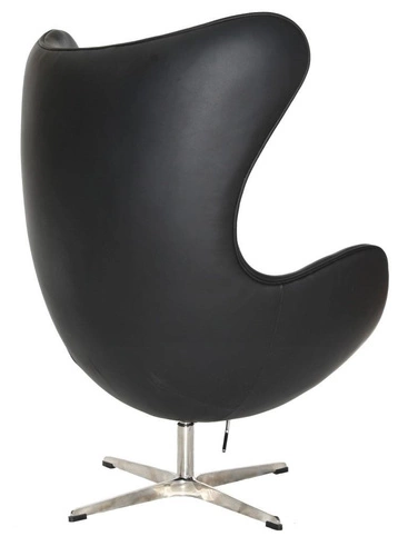 Fotel uszak Jajo skórzany czarny obrotowy z funkcją kołyski do salonu i biura nowoczesny