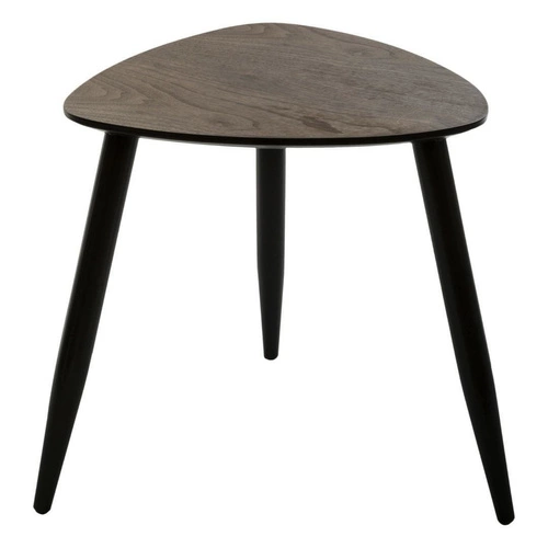 Zestaw 2 stolików kawowych Mileo S orzech drewniany do salonu wysoki loft Atmosphera